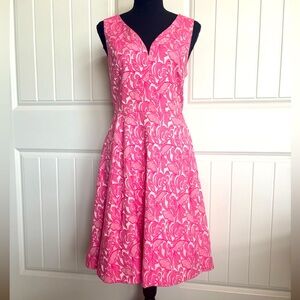 Anthropologie Pink Floral Midi Dress